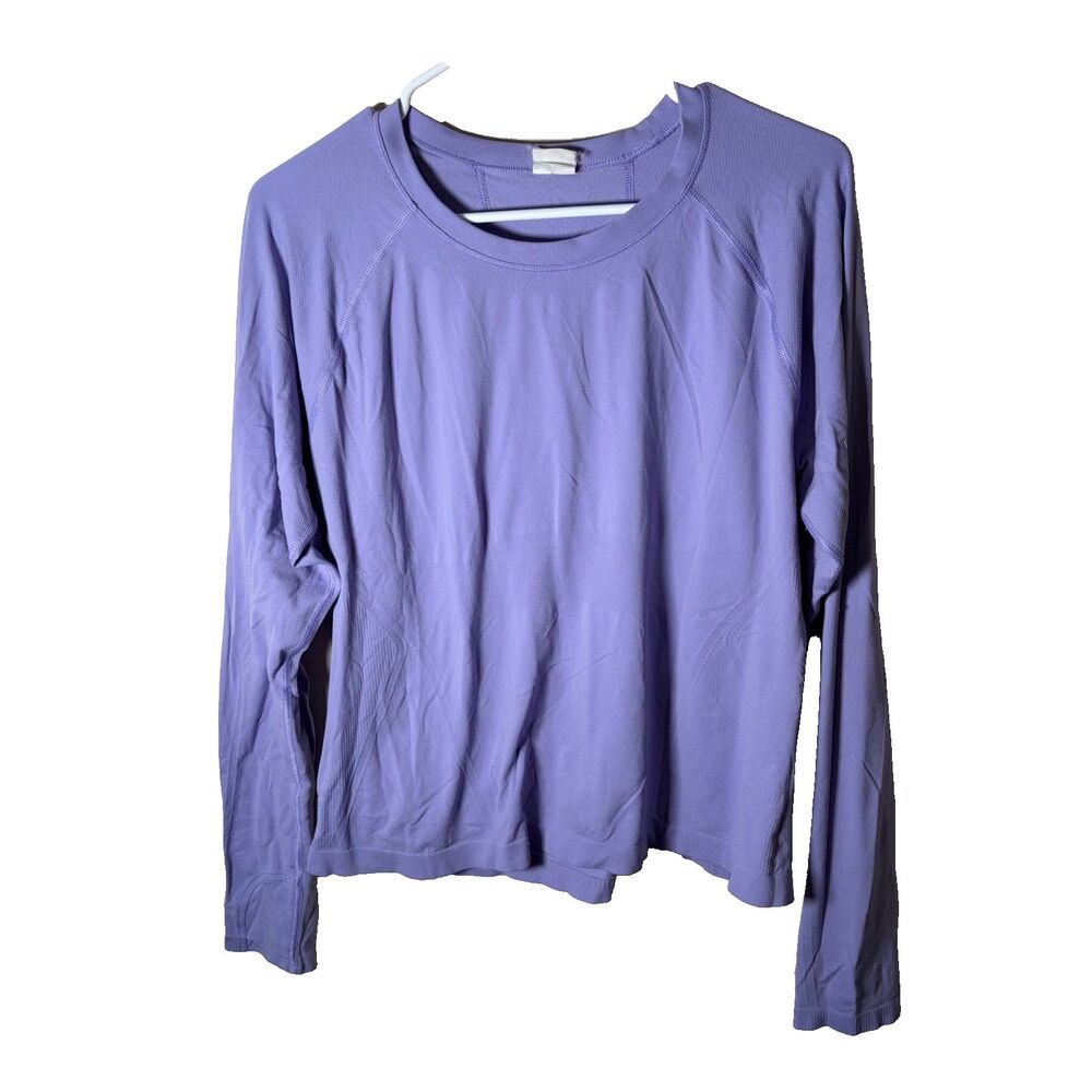 Athleta T-Shirt Women's M/L Purple Long Sleeve Athletic Crew Neck Shirt Top